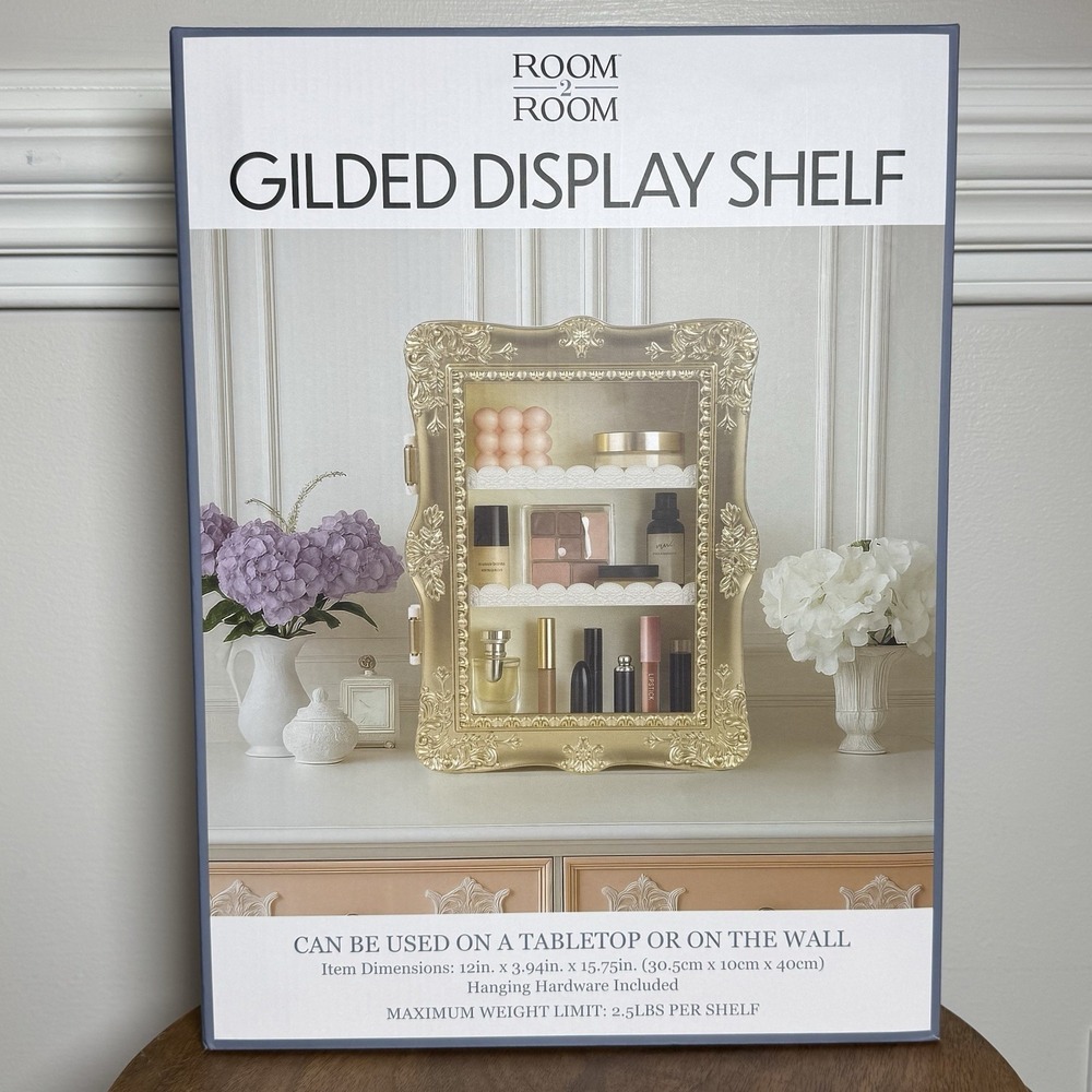 ROOM 2 ROOM Gilded Display Shelf Gold TikTok Viral Vanity Wall Decor New